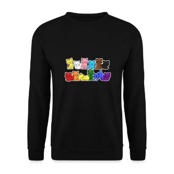 Pride Progress Flag Cat for Equality - Unisex Sweatshirt - black - Front - Alina (178cm) & Michal (187cm)