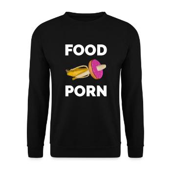 Foodporn Essen Banane Donut food porn - Unisex Pullover - Schwarz - Vorne - Alina (178cm) & Michal (187cm)