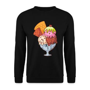 Retro vintage grunge style ice cream cup - Unisex Sweatshirt - black - Front - Alina (178cm) & Michal (187cm)