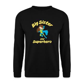 Super soeur grande soeur super soeur grande soeur - Sweat-shirt Unisexe - noir - Devant - Alina (178cm) & Michal (187cm)