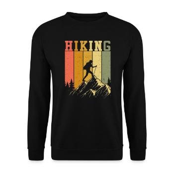 Wandern | Bergsteiger | Wanderlust | Klettern - Unisex Pullover - Schwarz - Vorne - Alina (178cm) & Michal (187cm)