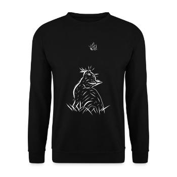 cat - Unisex Sweatshirt - black - Front - Alina (178cm) & Michal (187cm)
