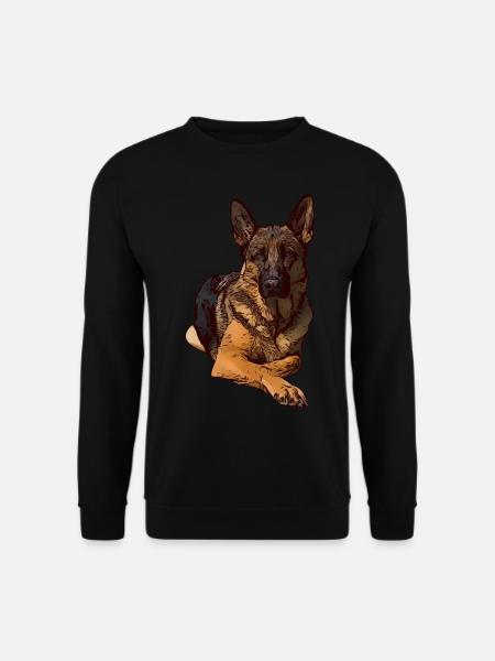 German Shepherd dog motive dogs animal face animal - Unisex Sweatshirt - black