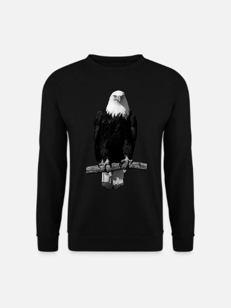 Adler T Shirt Weisskopfseeadler Vogel Tier Motiv - Unisex Pullover - Schwarz