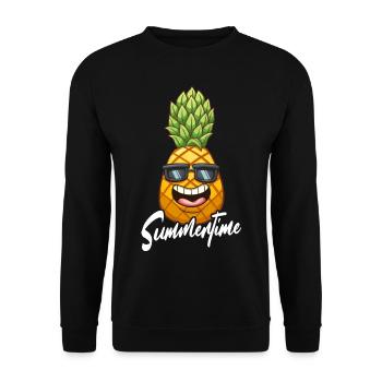 Pineapple Sunglasses Fruit Summer Holiday Gift - Unisex Sweatshirt - black - Front - Alina (178cm) & Michal (187cm)