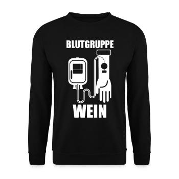 Blutgruppe Wein - Unisex Pullover - Schwarz - Vorne - Alina (178cm) & Michal (187cm)