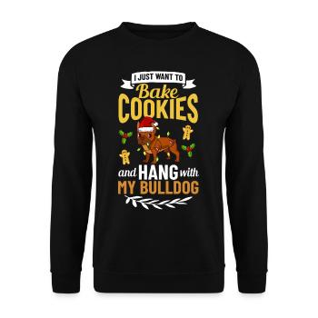 Bouledogue anglais chien chiot Noël - Sweat-shirt Unisexe - noir - Devant - Alina (178cm) & Michal (187cm)