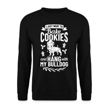 Chien Bulldog anglais Chiots Noël - Sweat-shirt Unisexe - noir - Devant - Alina (178cm) & Michal (187cm)