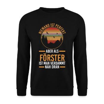 Waldarbeiter Holzfäller Waldarbeit Förster - Unisex Pullover - Schwarz - Vorne - Alina (178cm) & Michal (187cm)