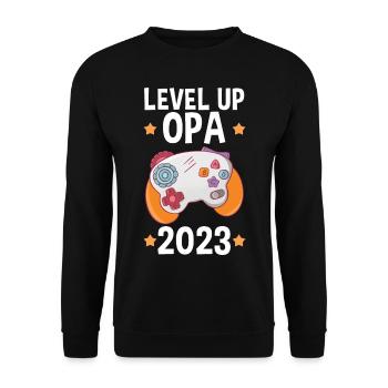 Grandfather 2023 Pregnant Gamer Gambler Gaming Grandpa - Unisex Sweatshirt - black - Front - Alina (178cm) & Michal (187cm)