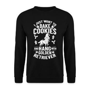 Golden Retriever Hund Welpen Besitzer Weihnachten - Unisex Pullover - Schwarz - Vorne - Alina (178cm) & Michal (187cm)