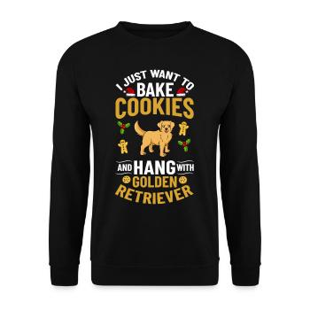 Golden Retriever Hund Welpen Besitzer Weihnachten - Unisex Pullover - Schwarz - Vorne - Alina (178cm) & Michal (187cm)