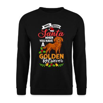 Golden Retriever Hund Welpen Besitzer Weihnachten - Unisex Pullover - Schwarz - Vorne - Alina (178cm) & Michal (187cm)
