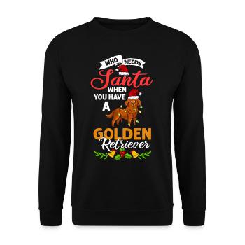 Golden Retriever Hund Welpen Besitzer Weihnachten - Unisex Pullover - Schwarz - Vorne - Alina (178cm) & Michal (187cm)