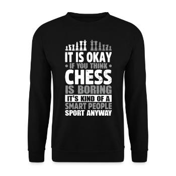 Chess gift idea for chess players Checkmate - Unisex Sweatshirt - black - Front - Alina (178cm) & Michal (187cm)