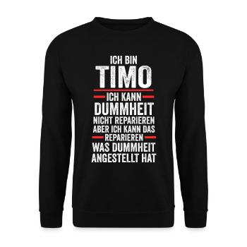 Timo - Unisex Pullover - Schwarz - Vorne - Alina (178cm) & Michal (187cm)