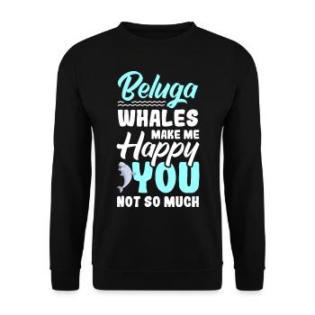 Beluga Whale Beluga Whale Whale Watching Dolphin Dolphin - Unisex Sweatshirt - black - Front - Alina (178cm) & Michal (187cm)