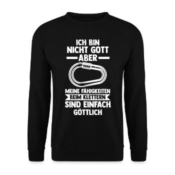 Bergsteigen Bouldern Klettern Kletterer - Unisex Pullover - Schwarz - Vorne - Alina (178cm) & Michal (187cm)