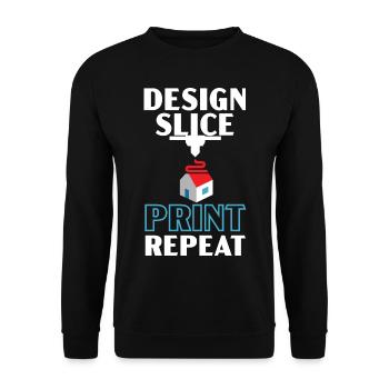 Design Slice Printing Repetition Machinist 3D Printing - Unisex Sweatshirt - black - Front - Alina (178cm) & Michal (187cm)