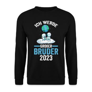 Astronauten 2023 Bruder - Unisex Pullover - Schwarz - Vorne - Alina (178cm) & Michal (187cm)