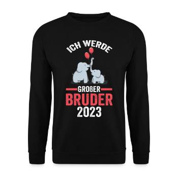 Elefanten 2023 Bruder - Unisex Pullover - Schwarz - Vorne - Alina (178cm) & Michal (187cm)
