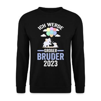 Elefanten 2023 Bruder - Unisex Pullover - Schwarz - Vorne - Alina (178cm) & Michal (187cm)