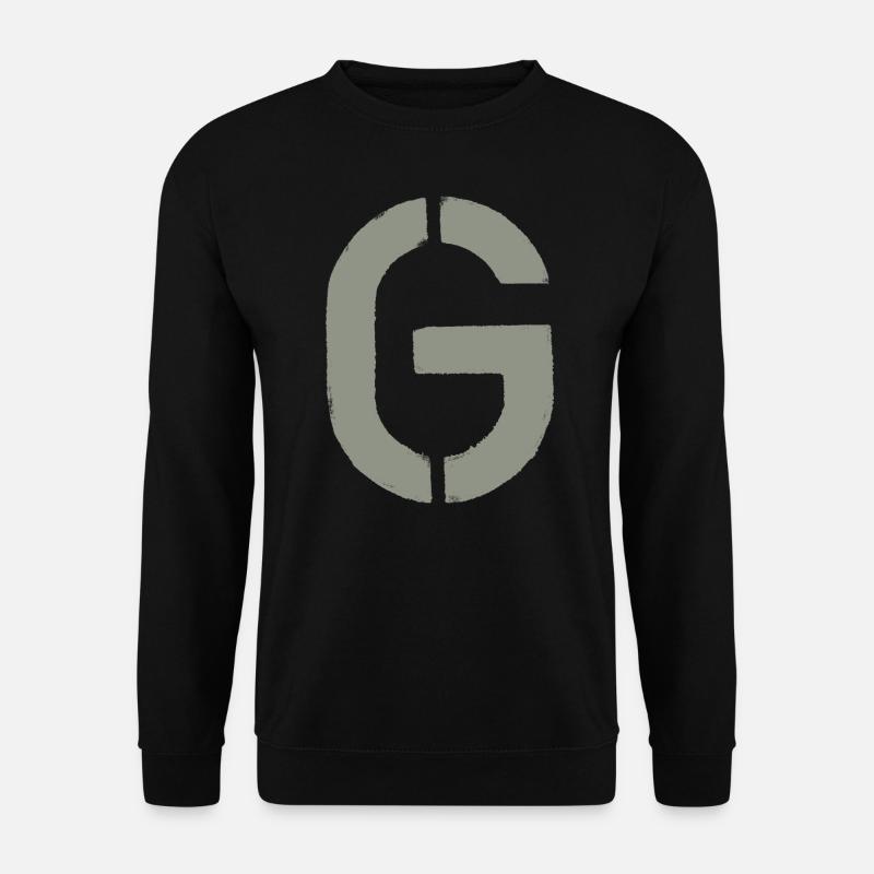 G - Schablonen- Buchstabe/ Stencil - KHAKI - Unisex Sweatshirt - black