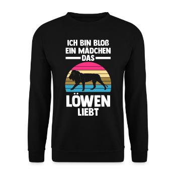 Löwe Löwen - Unisex Pullover - Schwarz - Vorne - Alina (178cm) & Michal (187cm)