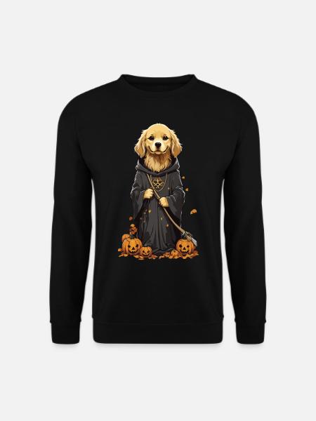 Süßes Halloween Hunde Design Hund Druide Outfit - Unisex Pullover - Schwarz