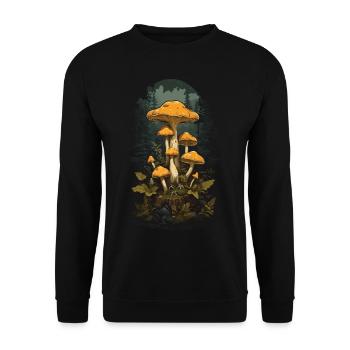 Retro Chanterelle Vintage Champignon Nature Design - Sweat-shirt Unisexe - noir - Devant - Alina (178cm) & Michal (187cm)