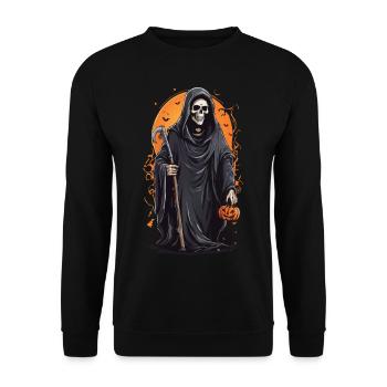 Conception de bonbons drôle Grim Reaper Halloween - Sweat-shirt Unisexe - noir - Devant - Alina (178cm) & Michal (187cm)