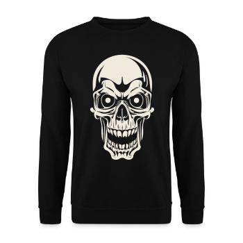 Totenkopf - Eleganz im Gothic-Stil - Unisex Pullover - Schwarz - Vorne - Alina (178cm) & Michal (187cm)
