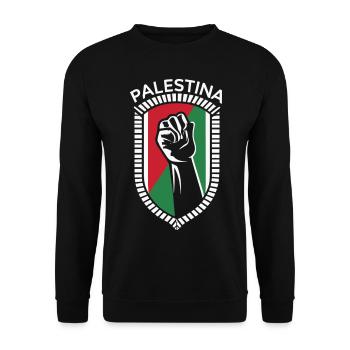 Palestinian Heritage - Proud Heroic Coat of Arms - Unisex Sweatshirt - black - Front - Alina (178cm) & Michal (187cm)