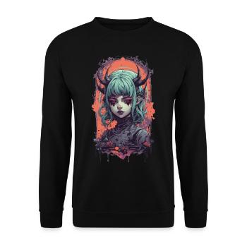 Gothic Demons Girl Victorian Style Design - Unisex Sweatshirt - black - Front - Alina (178cm) & Michal (187cm)