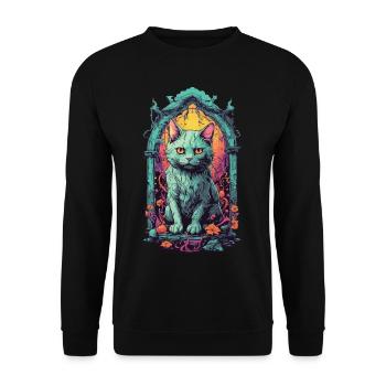 Démons occultes chat Halloween chats design - Sweat-shirt Unisexe - noir - Devant - Alina (178cm) & Michal (187cm)