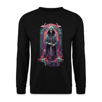 Gothique Grim Reaper Pastel Grim Reaper Design - Sweat-shirt Unisexe - noir - Devant - Alina (178cm) & Michal (187cm)