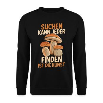 Pilz Pilze Pilzjäger Pilzsammler - Unisex Pullover - Schwarz - Vorne - Alina (178cm) & Michal (187cm)