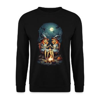 Drôles de sorcières épelent feu de camp Halloween Cartoon - Sweat-shirt Unisexe - noir - Devant - Alina (178cm) & Michal (187cm)