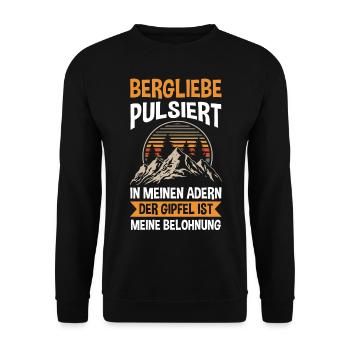 Bergsteiger Wandern Wanderer Klettern Bergsteigen - Unisex Pullover - Schwarz - Vorne - Alina (178cm) & Michal (187cm)