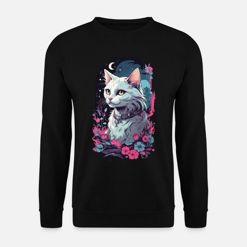 Gothic Vintage Katze Dunkelheit Aesthetic - Unisex Pullover - Schwarz