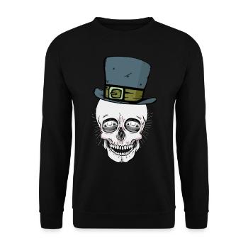 Chapeau fantôme Ghost Skull Skull Halloween - Sweat-shirt Unisexe - noir - Devant - Alina (178cm) & Michal (187cm)