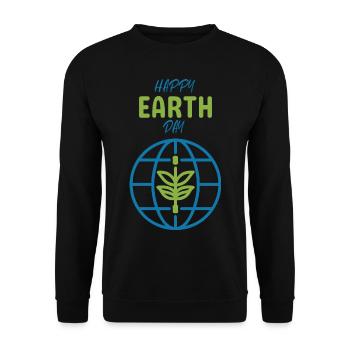 Joyeux Jour de la Terre Graphique Plante Monde Globe Nature - Sweat-shirt Unisexe - noir - Devant - Alina (178cm) & Michal (187cm)