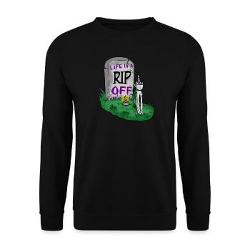 Rip Off Dark Humor Halloween Grave Cemetry Sarcasm - Unisex Sweatshirt - black - Front - Alina (178cm) & Michal (187cm)
