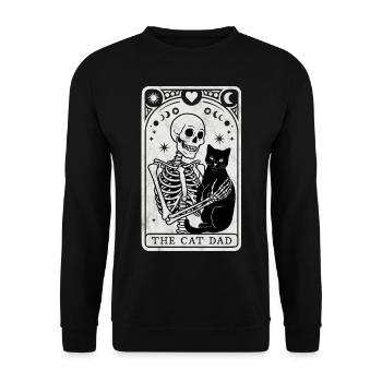 Tarot Cat Dad - Unisex Sweatshirt - black - Front - Alina (178cm) & Michal (187cm)