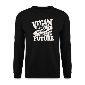 Vegan is the future - Unisex Sweatshirt - black - Front - Alina (178cm) & Michal (187cm)