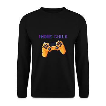 Indie Child Pixel Gaming Shirt Herren Damen - Unisex Pullover - Schwarz - Vorne - Alina (178cm) & Michal (187cm)