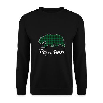 Papa Bear - Unisex Pullover - Schwarz - Vorne - Alina (178cm) & Michal (187cm)