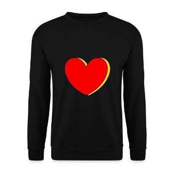 coeur rouge coeur rouge coeurs rouge Saint-Valentin - Sweat-shirt Unisexe - noir - Devant - Alina (178cm) & Michal (187cm)