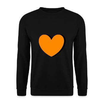 Coeur orange Orange Saint-Valentin - Sweat-shirt Unisexe - noir - Devant - Alina (178cm) & Michal (187cm)