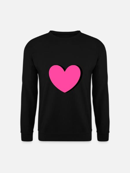 Valentinstag Rosa Herz, Valentinstag Geschenk - Unisex Pullover - Schwarz